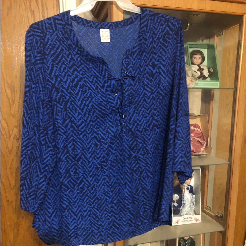 Black and blue blouse